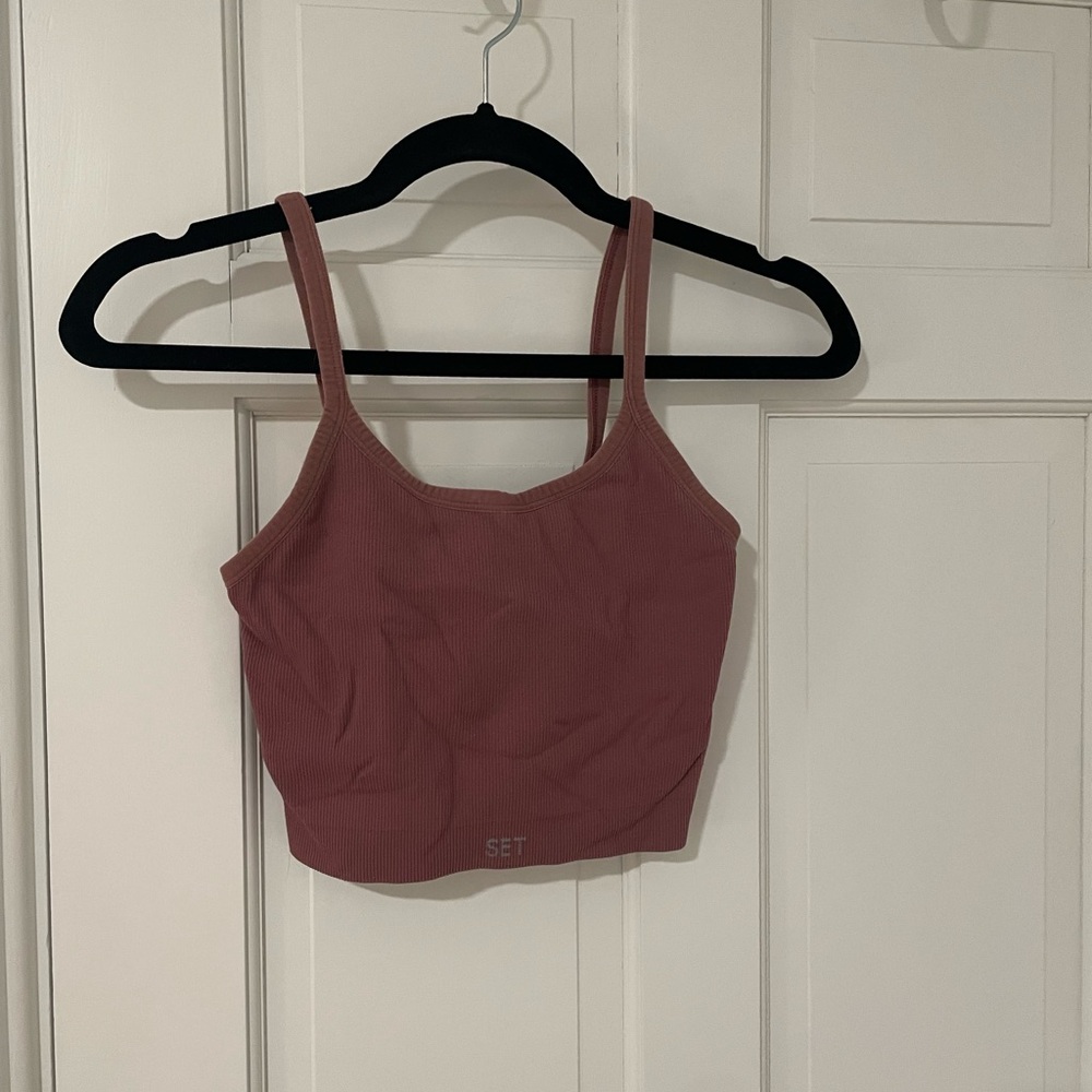 SET active pink/purple cropped tank